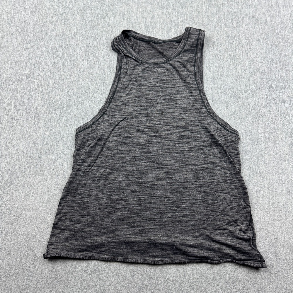 Lululemon Tank Top Shirt Women 4 Gray Heather Stretch Racerback Running Yoga Gym
